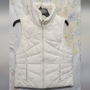 Kenneth Cole Reaction Full Zip Puffer Vest Ivory Color Zip Pockets Size Medium